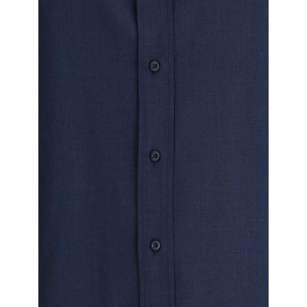 Brunello Cucinelli Blue Cotton Shirt