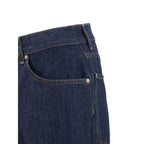 7FOR Blue Cotton Straight-Leg Jeans