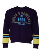 Dolce & Gabbana Blue 1984 Milano CrewNeck Sweatshirt Sweater