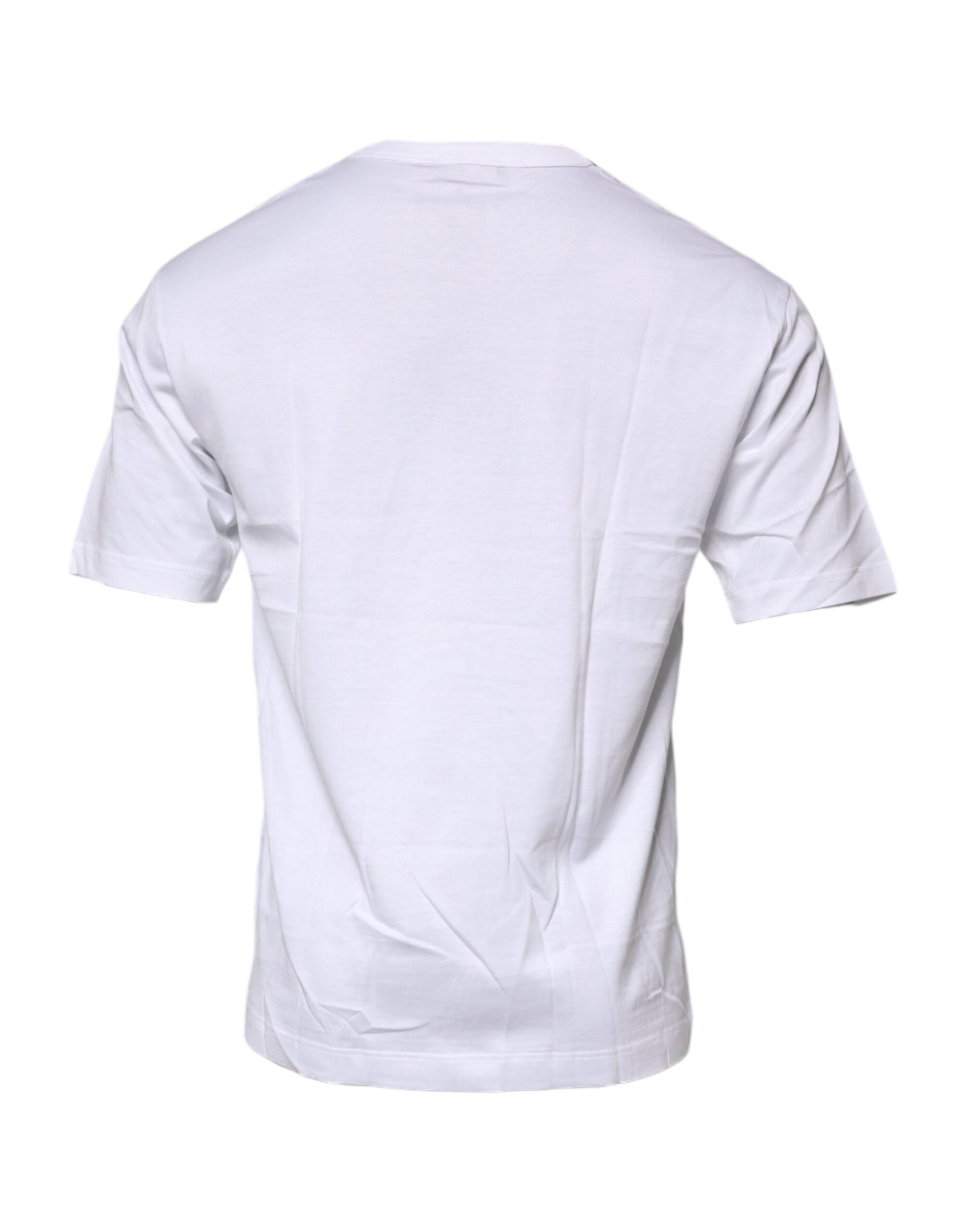 Dolce & Gabbana White Floral Print Cotton Crew Neck T-shirt