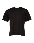 Dolce & Gabbana Dark Brown Logo Cotton Crew Neck T-shirt