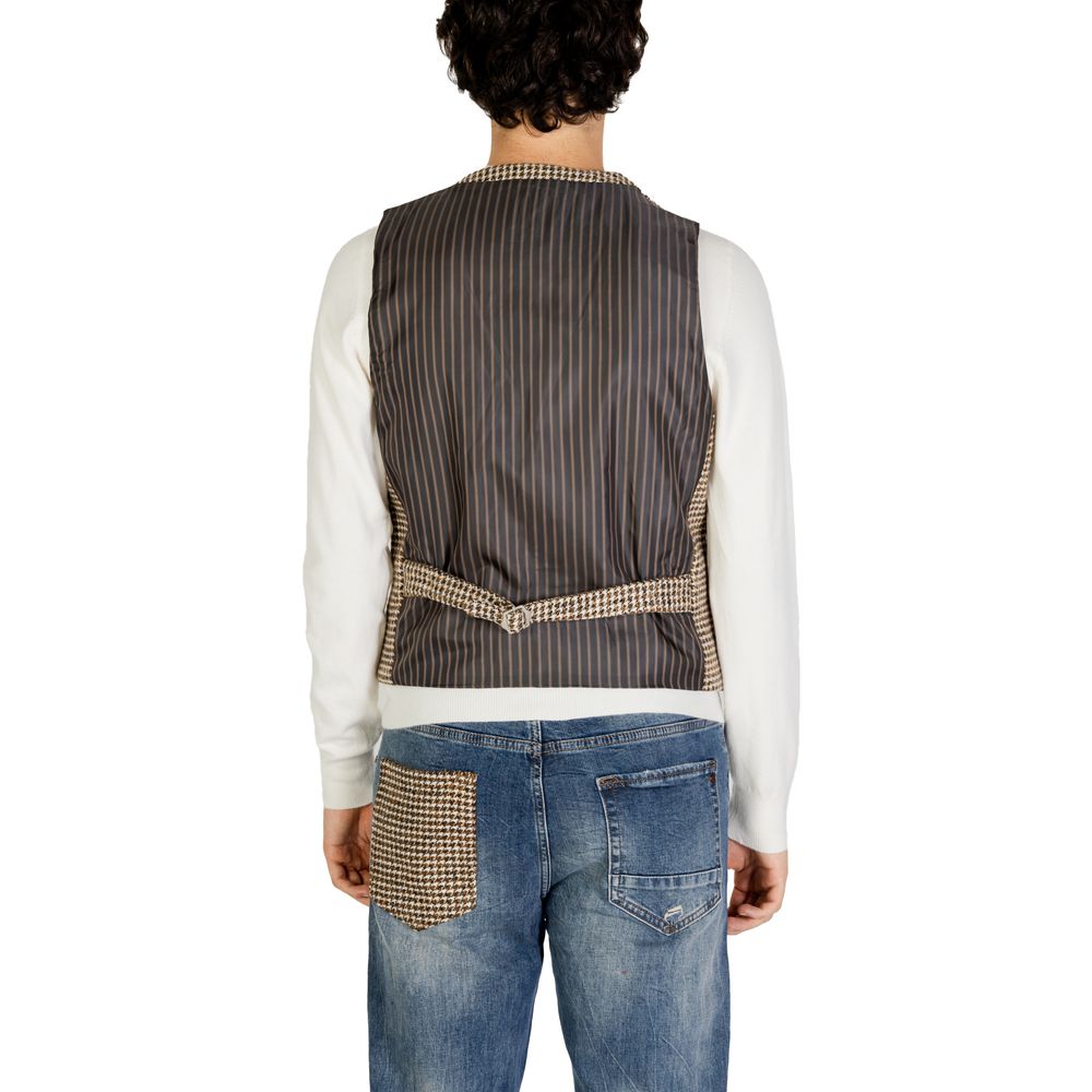 Gianni Lupo Beige Wool Waistcoat