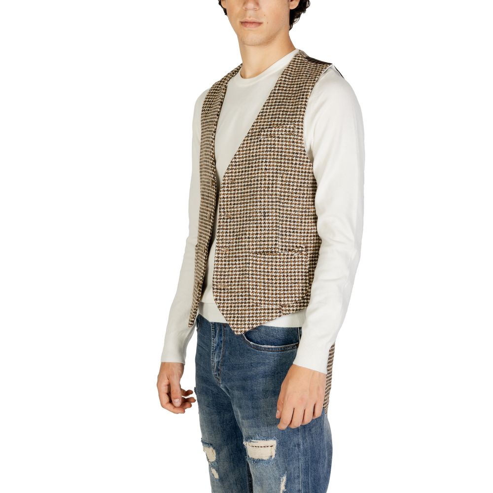 Gianni Lupo Beige Wool Waistcoat