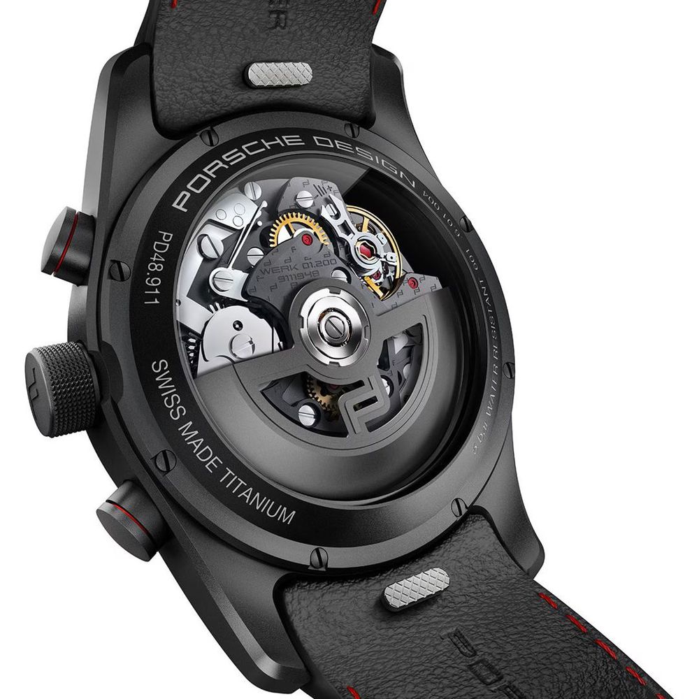 Porsche Design Black Leather Watch
