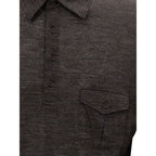 Corneliani Gray Wool Polo Shirt