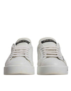 Dolce & Gabbana White Blue Logo Portofino Sneakers Shoes