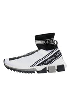 Dolce & Gabbana White Black Sorrento Socks Sneakers Shoes
