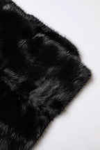 Dolce & Gabbana Black Fur Shawl Neck Wrap Cover Collar Scarf
