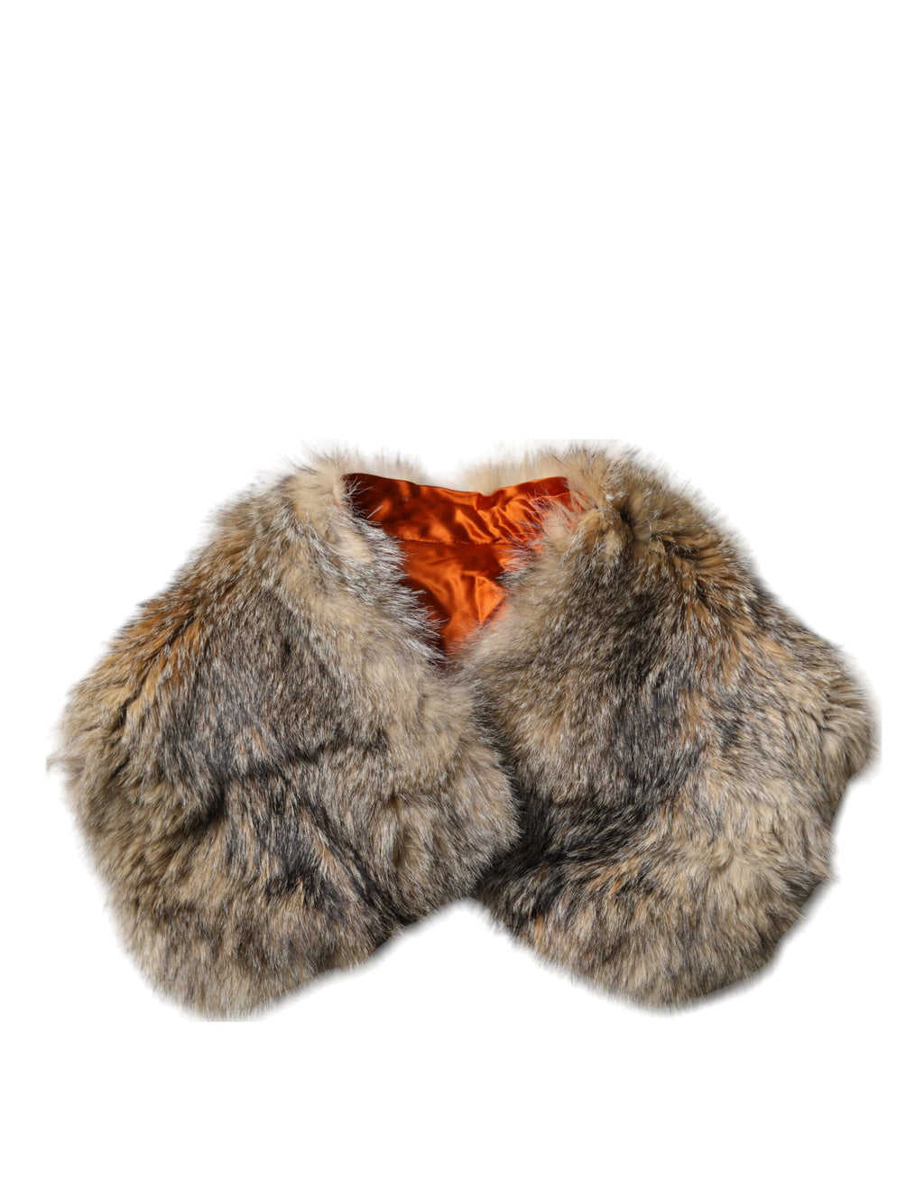 Dolce & Gabbana Brown Fur Shoulder Collar Neck Wrap Scarf