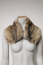 Dolce & Gabbana Brown Fur Shoulder Collar Neck Wrap Scarf