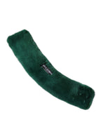 Dolce & Gabbana Green Mink Fur Collar Women Neck Wrap Scarf