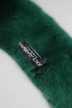 Dolce & Gabbana Green Mink Fur Collar Women Neck Wrap Scarf