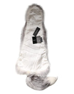 Dolce & Gabbana White Fox Fur Neck Wrap Warmer Winter Scarf