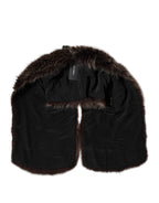 Dolce & Gabbana Brown Raccoon Fur Neck Warmer Winter Scarf