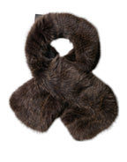 Dolce & Gabbana Brown Raccoon Fur Neck Warmer Winter Scarf