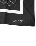 Dolce & Gabbana Black Polka Dots Cotton Handkerchief Scarf