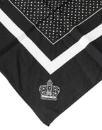 Dolce & Gabbana Black Polka Dots Cotton Handkerchief Scarf