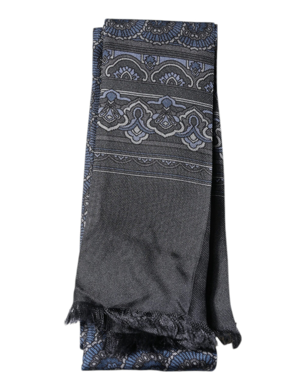 Dolce & Gabbana Dark Blue Fantasy Silk Neck Wrap Shawl Scarf