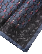 Dolce & Gabbana Dark Blue Beetle Square Handkerchief Scarf