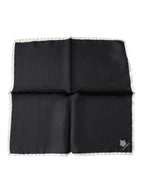 Dolce & Gabbana Black Crown Logo Square Handkerchief Scarf
