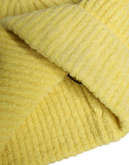 Dolce & Gabbana Yellow Cotton Knitted Winter Beanie Hat