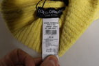 Dolce & Gabbana Yellow Cotton Knitted Winter Beanie Hat