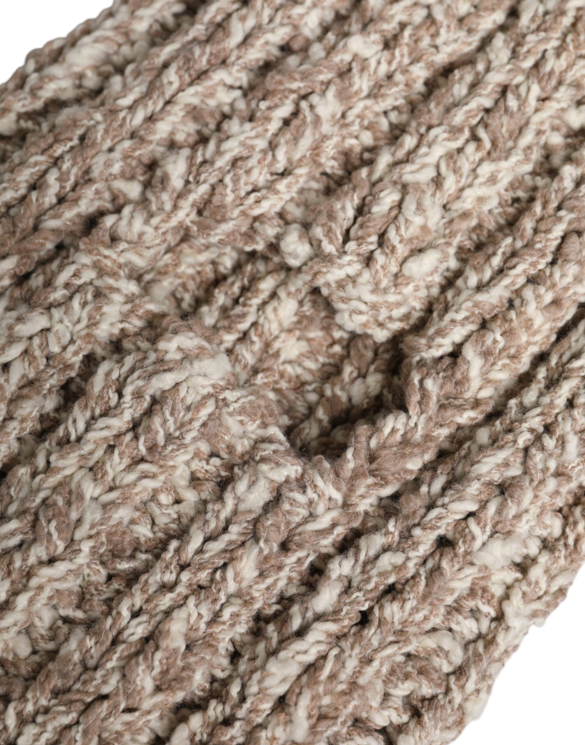 Dolce & Gabbana Beige Wool Knitted Ski Mask Balaclava Hat