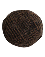 Dolce & Gabbana Brown Houndstooth Wool Woven Bucket Hat
