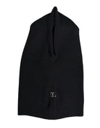 Dolce & Gabbana Black Wool Whole Head Wrap Balaclava Hat
