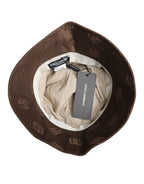 Dolce & Gabbana Brown Logo Monogram Cotton Bucket Cap