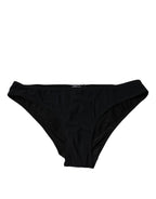 Dolce & Gabbana Black Nylon Stretch Mid Waist Panty Underwear