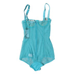 Dolce & Gabbana Blue Tulle Balconette Bra Bodysuit Underwear