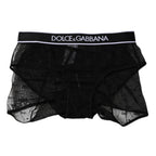 Dolce & Gabbana Black Tulle Nylon Mid Waist Panty Underwear