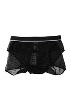 Dolce & Gabbana Black Tulle Nylon Mid Waist Panty Underwear