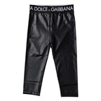 Dolce & Gabbana Black Logo Nylon Cropped Tights Pants Underwear
