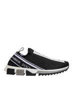 Dolce & Gabbana Black White Slip On Sorrento Sneakers Shoes