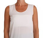 Dolce & Gabbana White Silk A-line Sleeveless Blouse T-Shirt Top