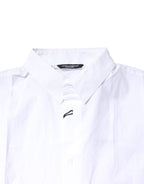 Dolce & Gabbana White Cotton Button Down Casual Men Polo Shirt