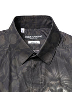 Dolce & Gabbana Black Royal Pet Portrait GOLD Dress Shirt