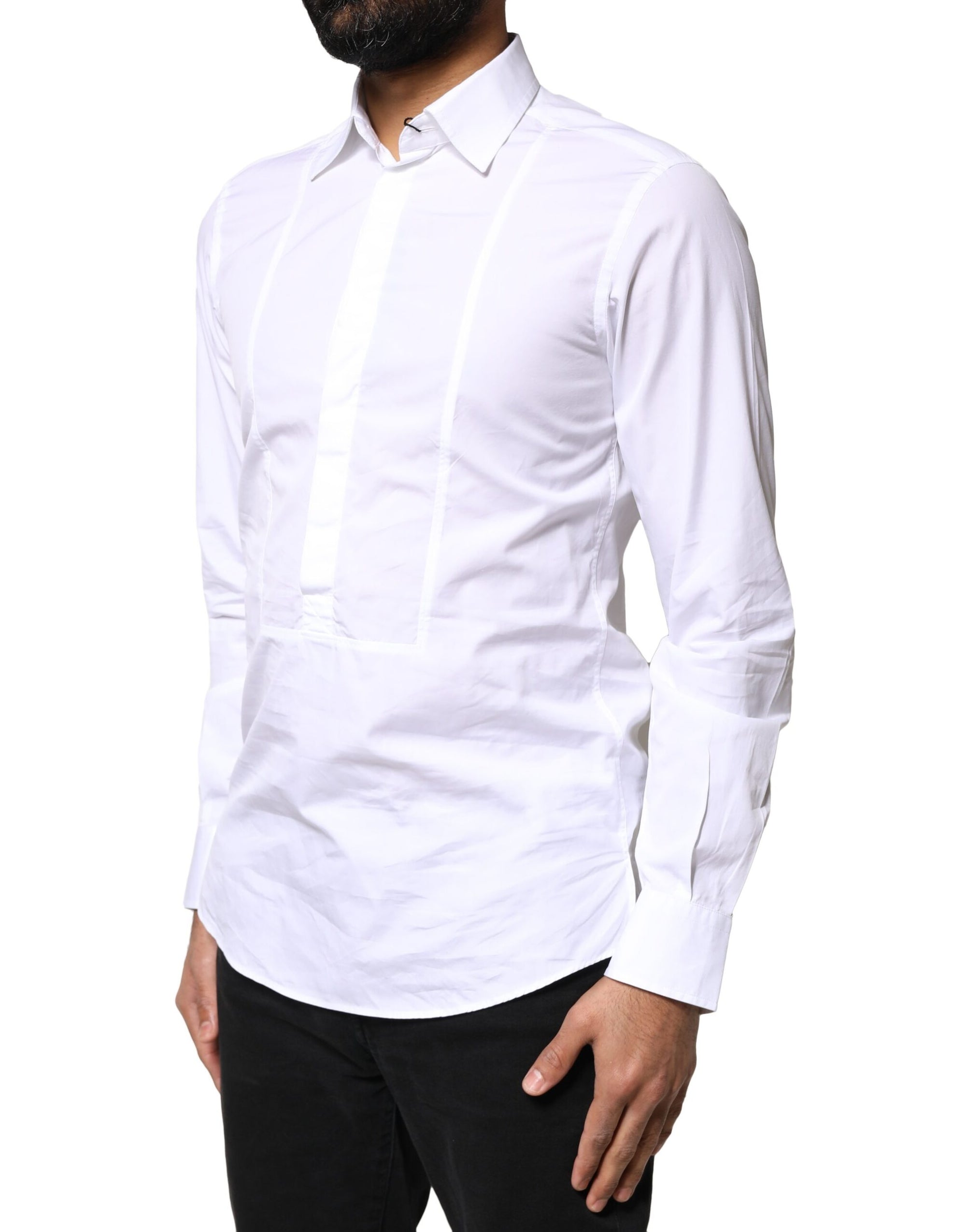 Dolce & Gabbana White Cotton Long Sleeves Formal Dress Shirt