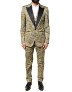 Dolce & Gabbana Multicolor Camouflage SICILIA 3 Piece Suit