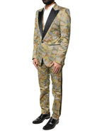 Dolce & Gabbana Multicolor Camouflage SICILIA 3 Piece Suit