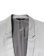 Dolce & Gabbana Light Gray Wool GOLD 2 Piece Formal Suit