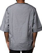 Dolce & Gabbana Gray Polka Dot Pin-Up Print Crew Neck T-shirt