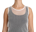 Dolce & Gabbana White Net  Transparent Sleeveless Tank Top