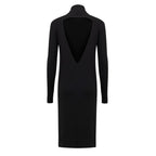 Bottega Veneta Black Wool Long Dress