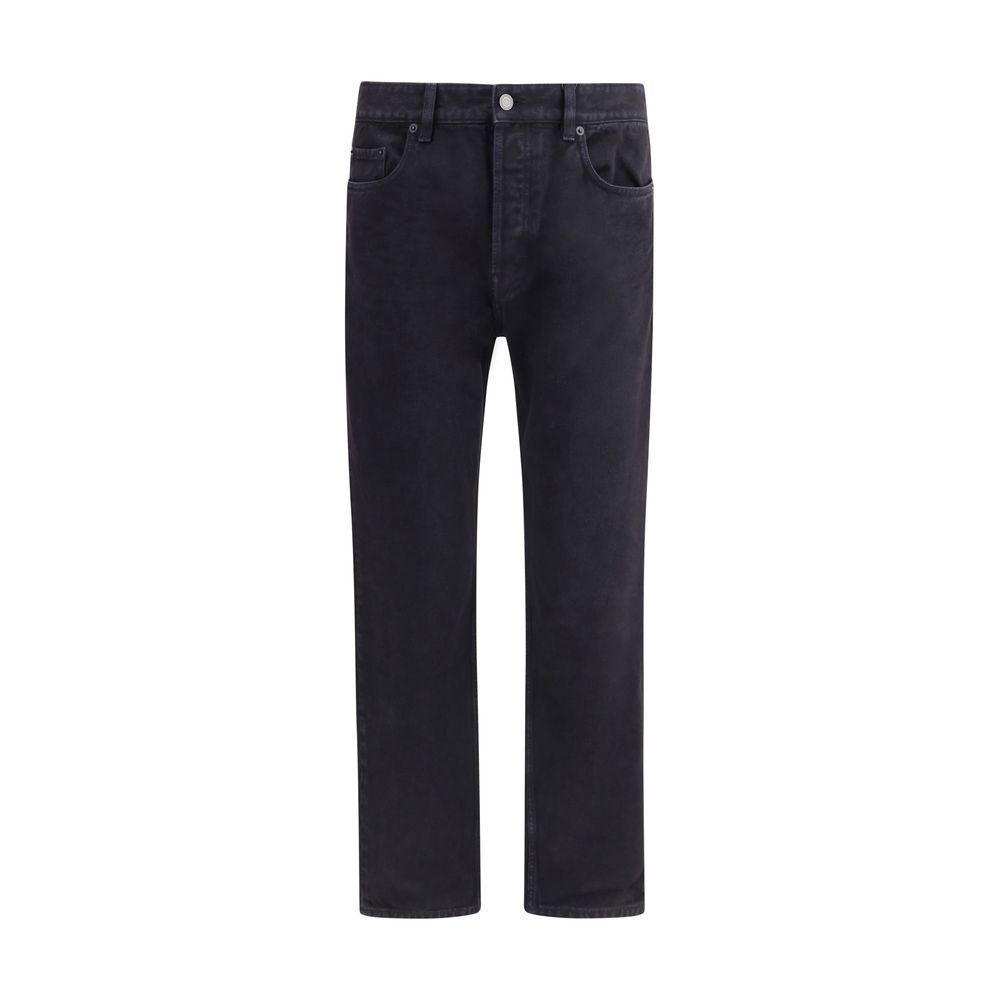 Saint Laurent Black Cotton Straight-Leg Jeans