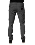 Dolce & Gabbana Gray Cotton Stretch Skinny Denim Jeans