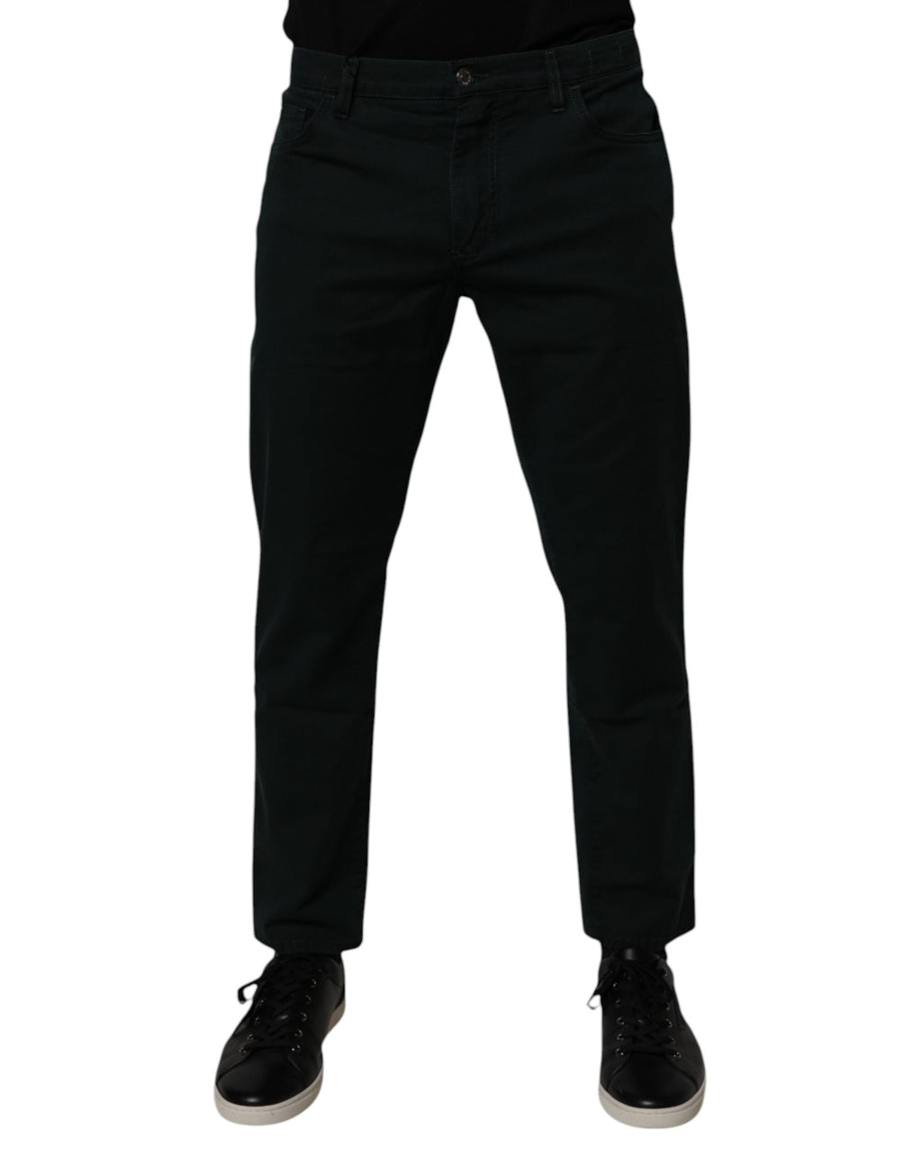 Dolce & Gabbana Dark Green Cotton Loose Men Denim Jeans