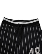 Dolce & Gabbana Black White Stripes Jogger Sweatpants Pants